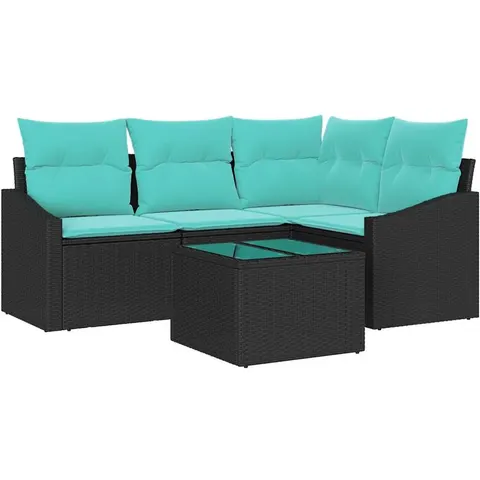 vidaXL Ensemble de Canapés 5 pc Noir polyrotin – 963024 – image 2