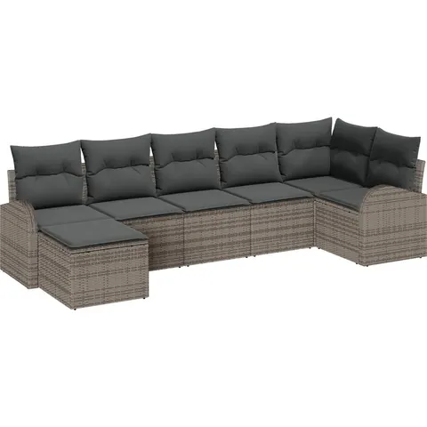 vidaXL Ensemble de canapé de jardin 7 pc Gris – 957153 – image 2