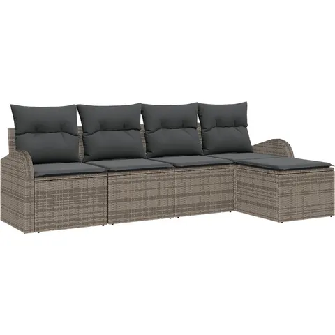 vidaXL Ensemble de Canapés 5 pc Gris polyrotin – 349392 – image 2