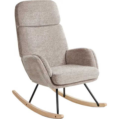 KVELIA - Schommelstoel - Taupe - Polyester – afbeelding 2
