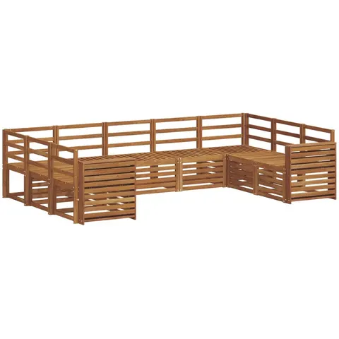 vidaXL Ensemble de canapés d'extérieur 9 pc 9 place Naturel – 535481 – image 2