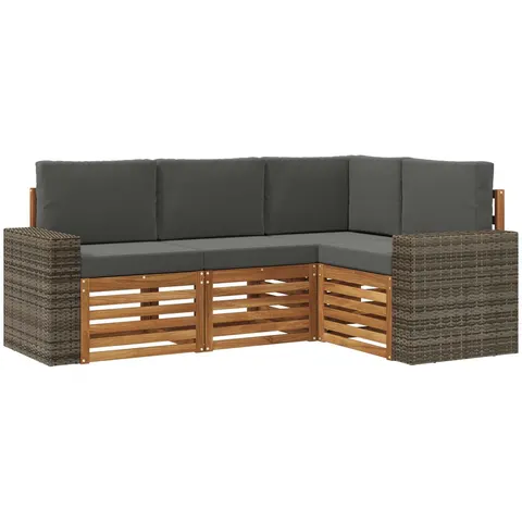 vidaXL Ensemble de canapés d'extérieur 4 pc Polyester – 690470 – image 2
