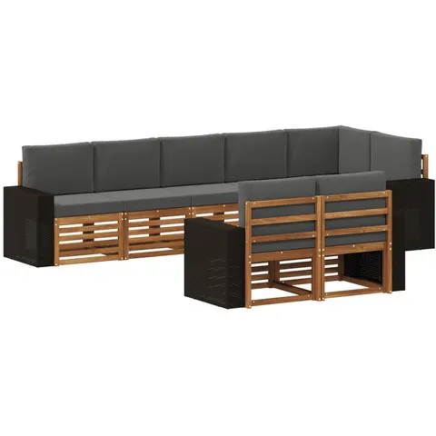 vidaXL Ensemble de canapés d'extérieur 8 pc Polyester – 692528 – image 2