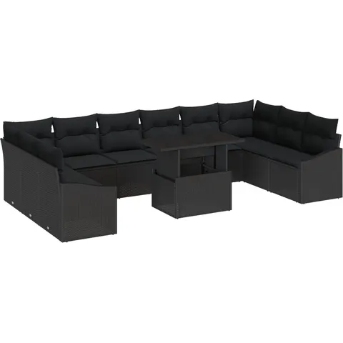 Ensemble de Canapés 11 pc Noir polyrotin vidaXL – image 3