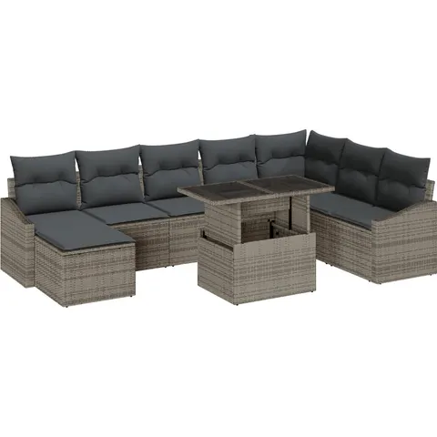 vidaXL Ensemble de canapé de jardin 9 pc Gris – 379955 – image 2