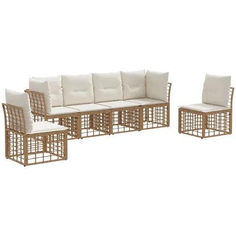 vidaXL Ensemble de canapés d'extérieur Naturel Polyester – 555704 – image 2
