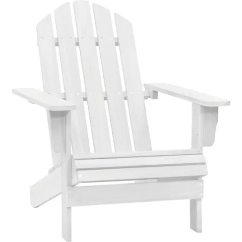 vidaXL - Tuinstoel - hout - wit – afbeelding 2