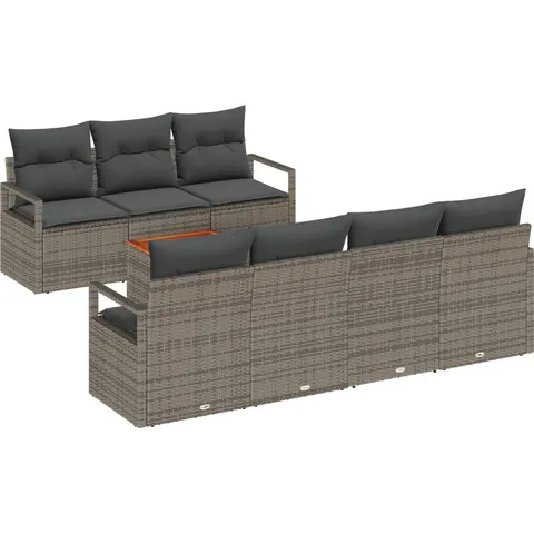 vidaXL Ensemble de canapé de jardin 7 pc Gris polyrotin – 365903 – image 3