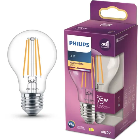 Philips LED Lamp Transparant - 75 W - E27 - warmwit licht – afbeelding 2