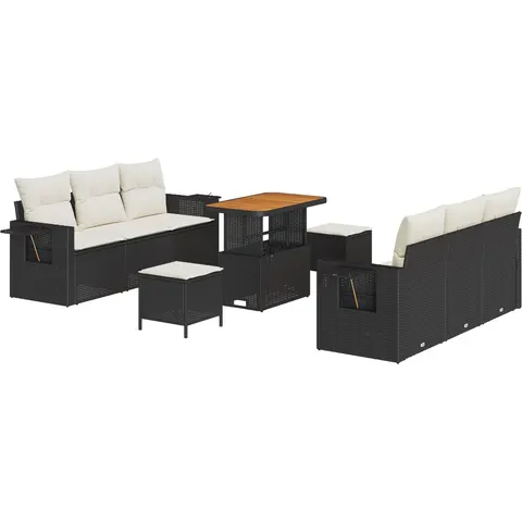 vidaXL Ensemble de canapé de jardin Noir polyrotin – 418197 – image 2
