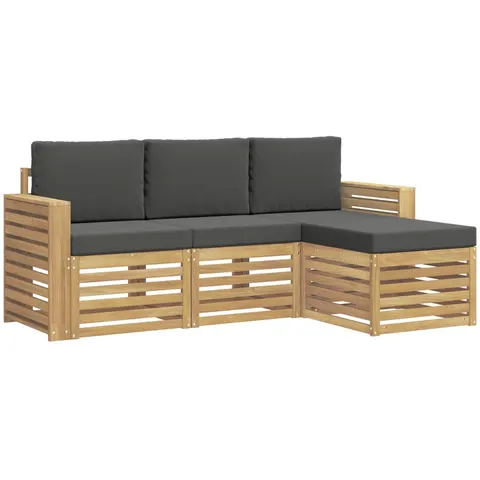 vidaXL Ensemble de canapés d'extérieur 4 pc 4 place – 839909 – image 3