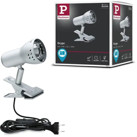Klemspot Gryps Staal geborsteld 230V E14 – afbeelding 2