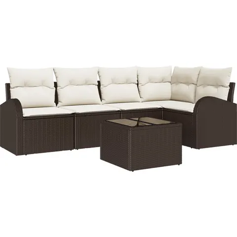 vidaXL Ensemble de Canapés avec coussin Marron Polyester – image 3