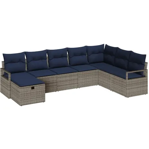vidaXL Ensemble de Canapés 8 pc Gris polyrotin – 394378 – image 3