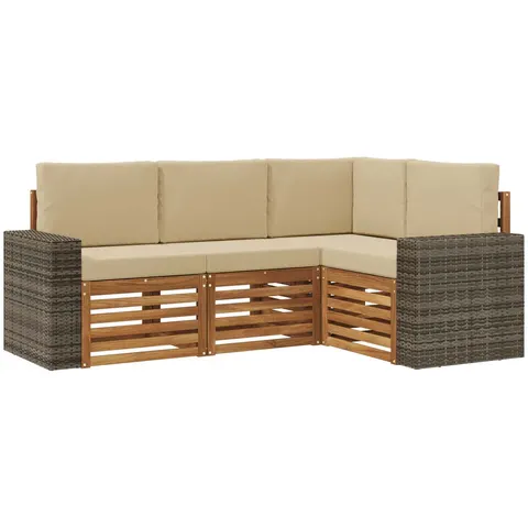 vidaXL Ensemble de canapés d'extérieur 4 pc Polyester – 690487 – image 2