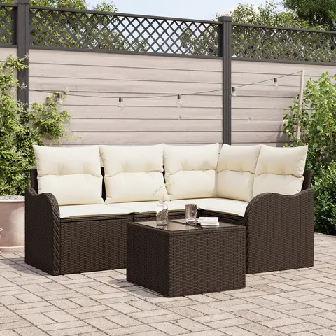 vidaXL Ensemble de canapé de jardin 5 pc Gris polyrotin – 346285 – image 3