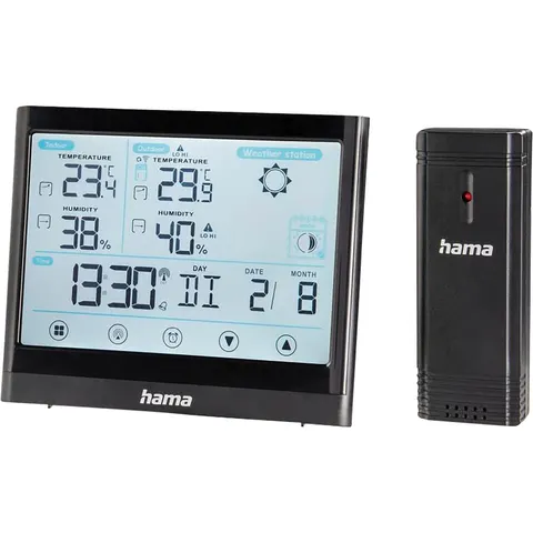 Hama Weerstation Full Touch Zwart – afbeelding 2