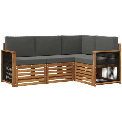 vidaXL Ensemble de canapés d'extérieur 4 pc Polyester – 690326 – image 2