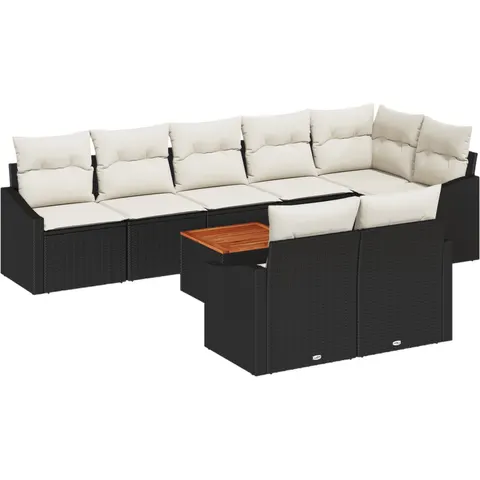 vidaXL Ensemble de canapé de jardin 9 pc Noir polyrotin – 979599 – image 3