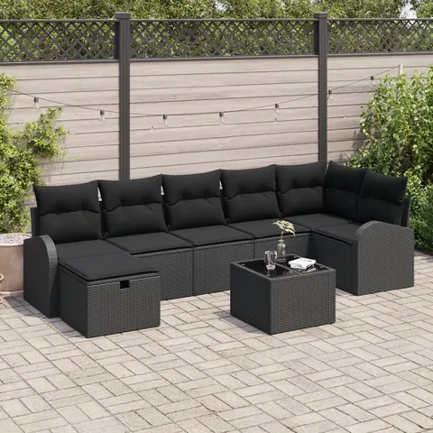 Ensemble de Canapés 8 pc Noir polyrotin vidaXL – image 3