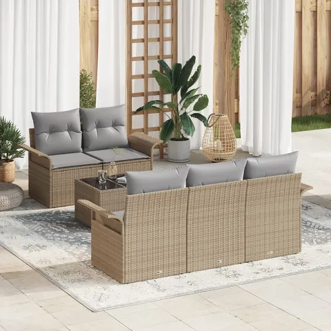vidaXL Ensemble de Canapés 6 pc Beige polyrotin – 948267 – image 3