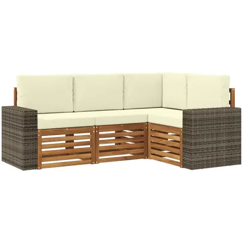 vidaXL Ensemble de canapés d'extérieur 4 pc Polyester – 690456 – image 2