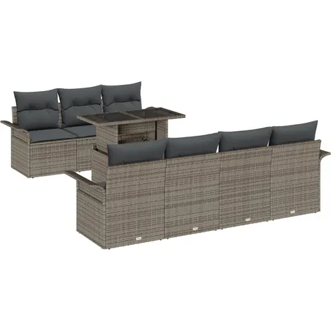 vidaXL Ensemble de canapé de jardin 8 pc Gris – 371652 – image 2