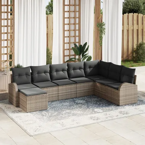 vidaXL Ensemble de Canapés 8 pc Gris polyrotin – 350992 – image 2