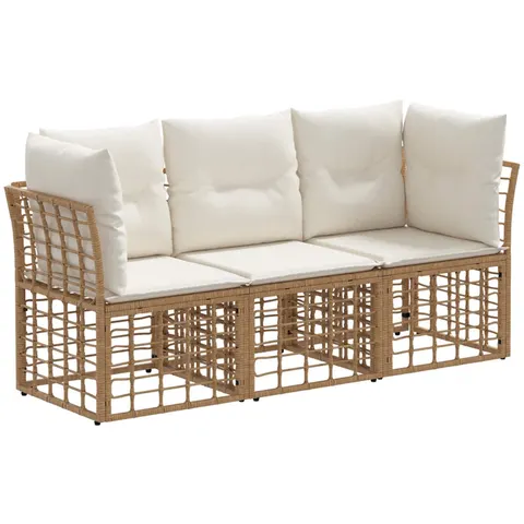 vidaXL Ensemble de canapés d'extérieur Naturel Polyester – 555469 – image 2
