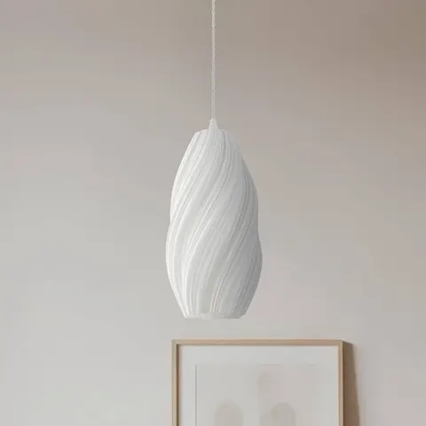 Lindby - hanglamp - 1licht - polyethyleentereftalaat - H: 30 cm - E27 - wit – afbeelding 2