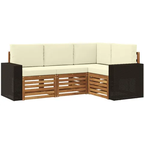 vidaXL Ensemble de canapés d'extérieur 4 pc Polyester – 690401 – image 2