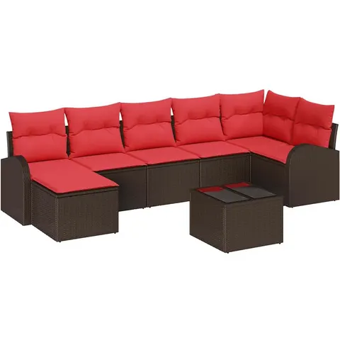 vidaXL Ensemble de canapé de jardin 8 pc Marron – 957306 – image 2