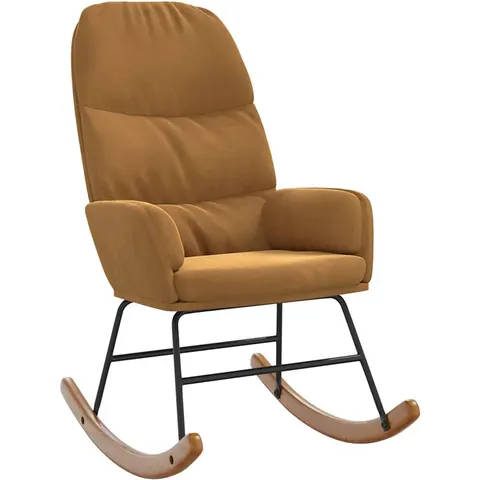 vidaXL Fauteuil à bascule velours marron – image 2
