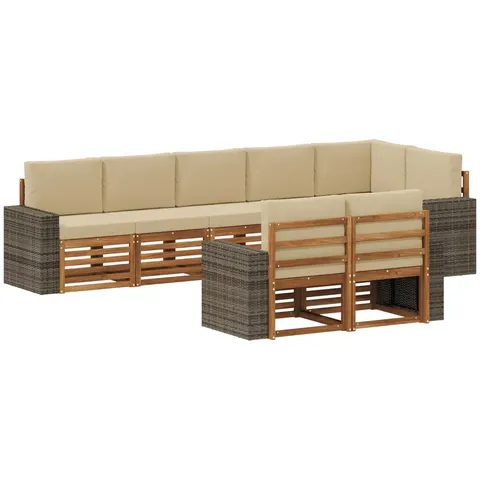 vidaXL Ensemble de canapés d'extérieur 8 pc Polyester – 692580 – image 2