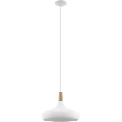 EGLO Sabinar Hanglamp - E27 - Ø 40 cm - Wit|Bruin – afbeelding 2