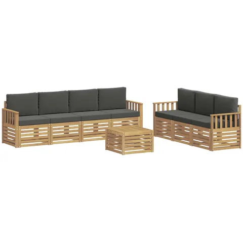 vidaXL Ensembles de canapés 8 pc 7 place Blanc et anthracite Polyester – 838551 – image 3