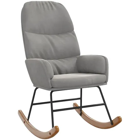 vidaXL Fauteuil à bascule velours gris clair – image 2
