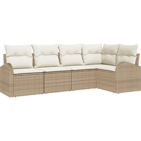vidaXL Ensemble de Canapés 5 pc Beige Polyester – 956279 – image 3