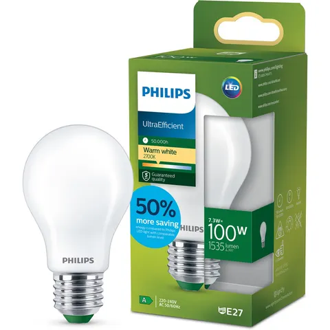 Philips Ultra Efficient LED lamp Mat - 100 W - E27 - Warmwit licht – afbeelding 2