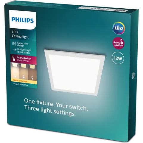 Philips Touch plafondlamp- wit - vierkant - 12 W – afbeelding 2
