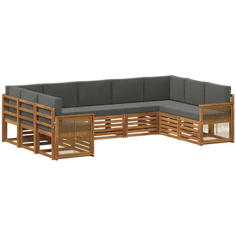 vidaXL Ensemble de canapés d'extérieur 9 pc 9 place – 695772 – image 2