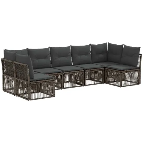 vidaXL Ensemble de canapé de jardin 7 pc Gris polyrotin – 515005 – image 2