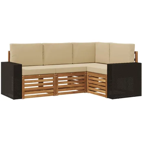 vidaXL Ensemble de canapés d'extérieur 4 pc Polyester – 690432 – image 2