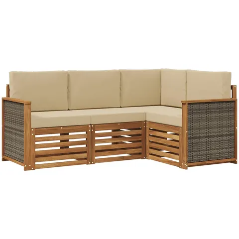 vidaXL Ensemble de canapés d'extérieur 4 pc Polyester – 690289 – image 2