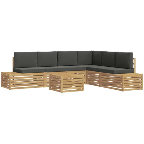 vidaXL 7 pc Ensemble de canapés d'extérieur Polyester – image 2