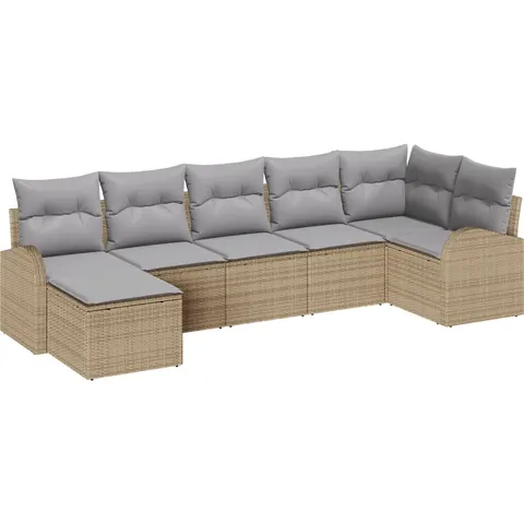 vidaXL Ensemble de Canapés 7 pc Beige polyrotin – 350701 – image 3