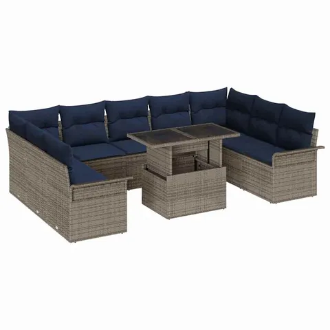 vidaXL Ensemble de canapé de jardin 10 pc Gris – 372918 – image 2