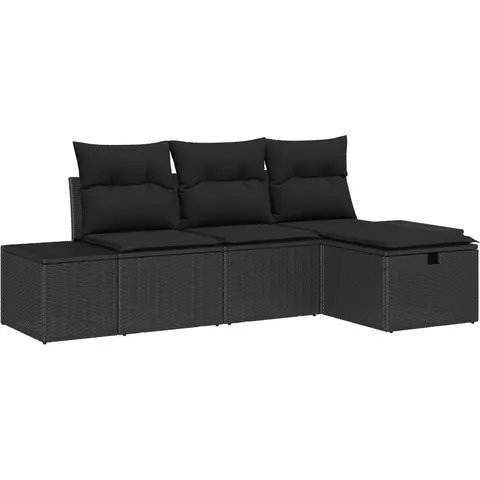 vidaXL Ensemble de Canapés 4 pc polyrotin – 408037 – image 2