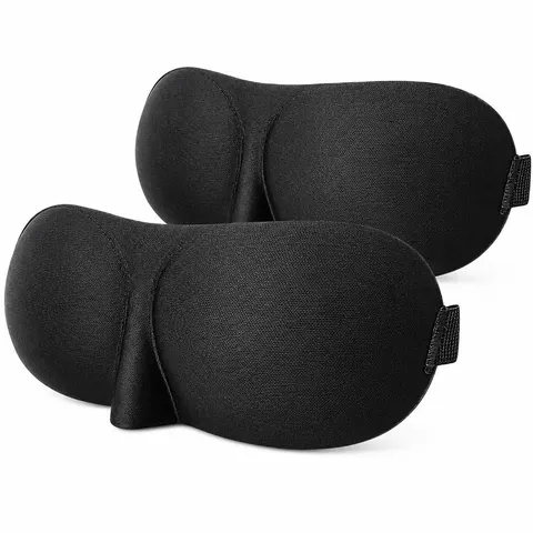 Slaapmasker 3D 2-pack Zwart – afbeelding 2
