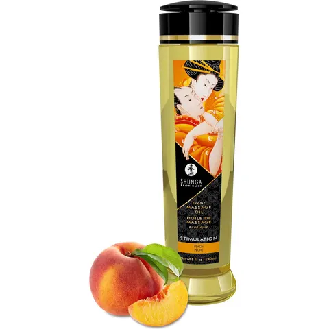 Shunga - Massageolie - Stimulation Peach - Perzik -240 ml – afbeelding 2